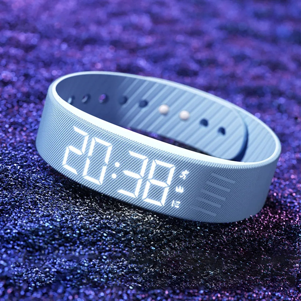 Vibrating Alarm Bracelet Watch – Silent LED Wrist Alarm with Pedometer & Sleep Tracker | Waterproof for Men, Women & Teens