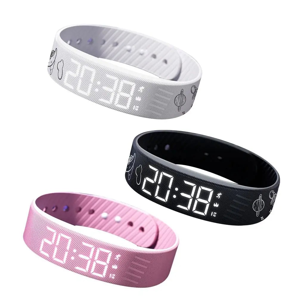Vibrating Alarm Bracelet Watch – Silent LED Wrist Alarm with Pedometer & Sleep Tracker | Waterproof for Men, Women & Teens