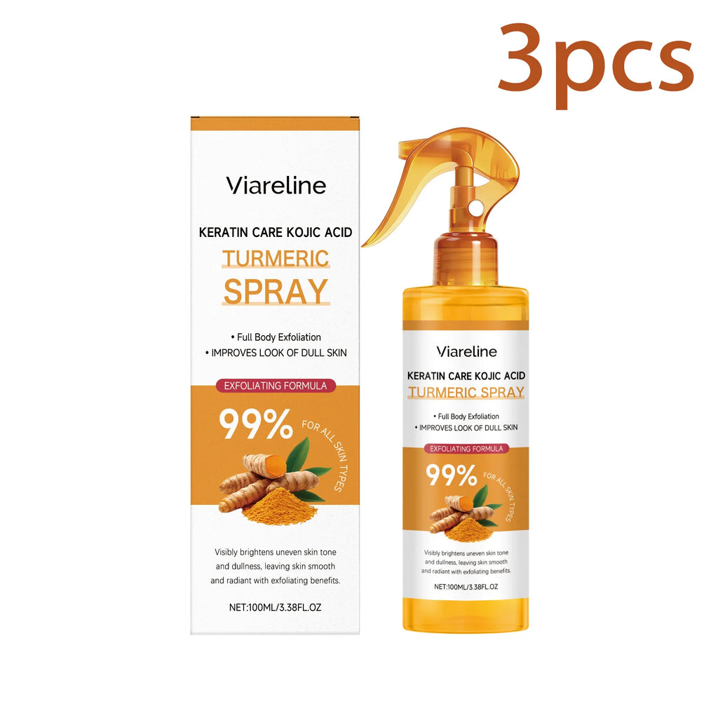 Kojic Acid & Turmeric Brightening Body Spray – Exfoliate, Glow & Even Skin Tone