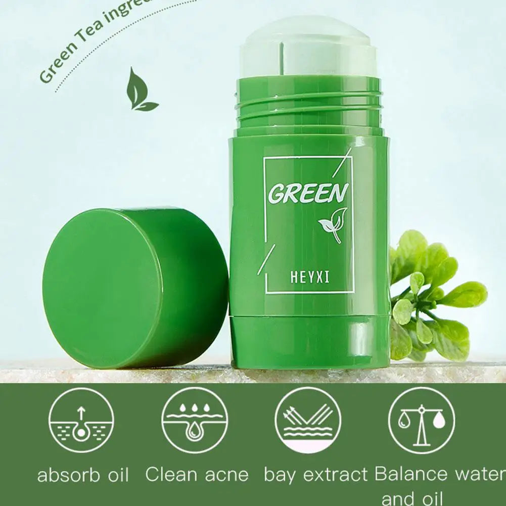 Green Tea Clay Mask Stick – Deep Pore Cleansing, Acne & Blackhead Control | Face Mask for All Skin Types