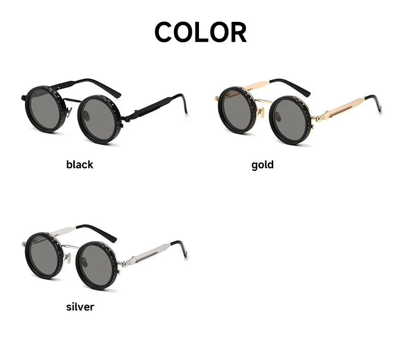 Polarized Sunglasses – UV400 Round Retro Punk Shades for Men & Women | Outdoor Sport Eyewear