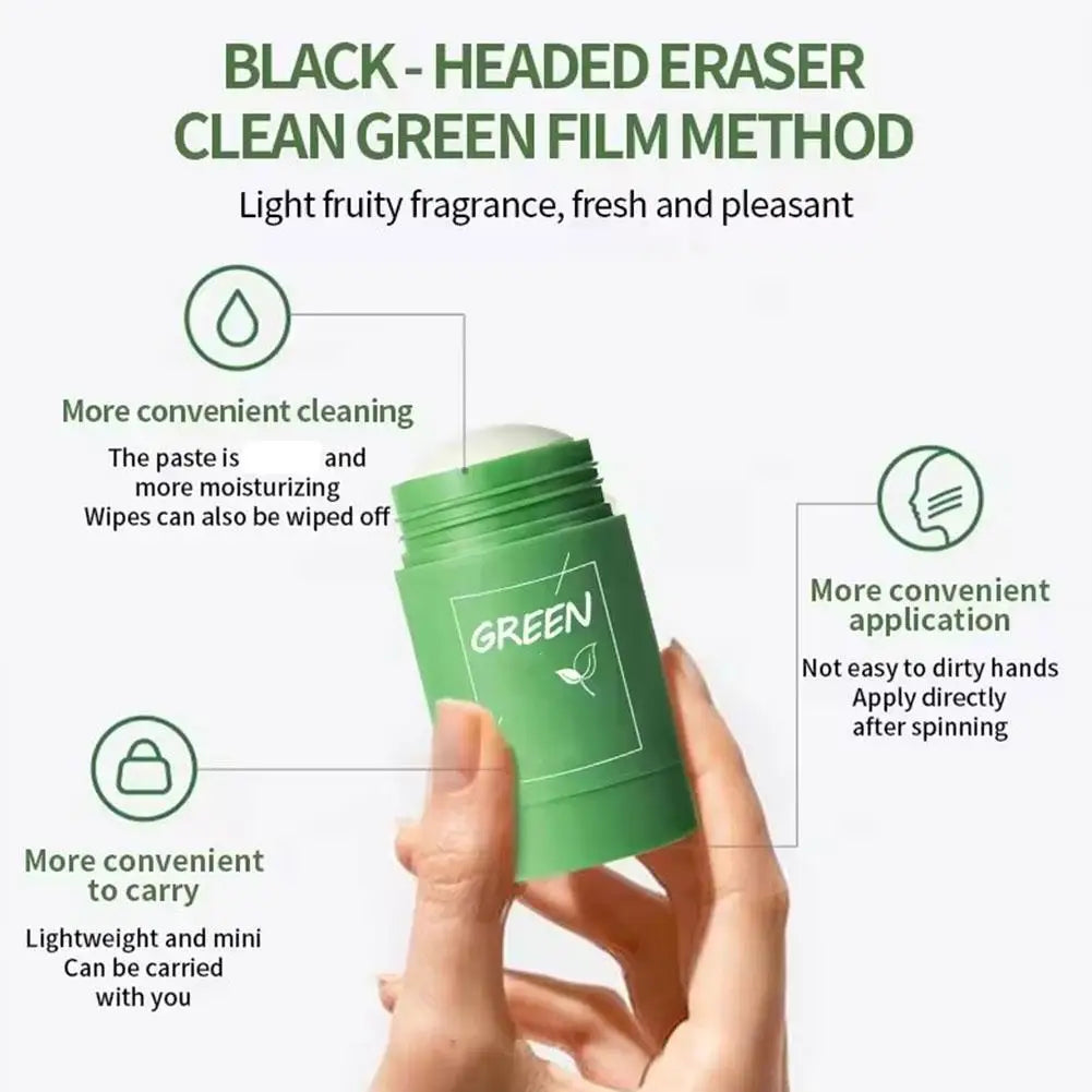 Green Tea Clay Mask Stick – Deep Pore Cleansing, Acne & Blackhead Control | Face Mask for All Skin Types