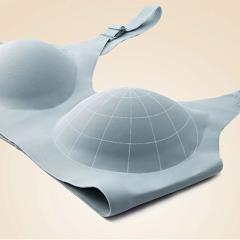 Women's Seamless Wireless Bra – Soft Deep V Gather Bra | Comfortable Everyday Lingerie