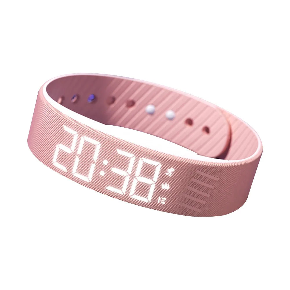 Vibrating Alarm Bracelet Watch – Silent LED Wrist Alarm with Pedometer & Sleep Tracker | Waterproof for Men, Women & Teens