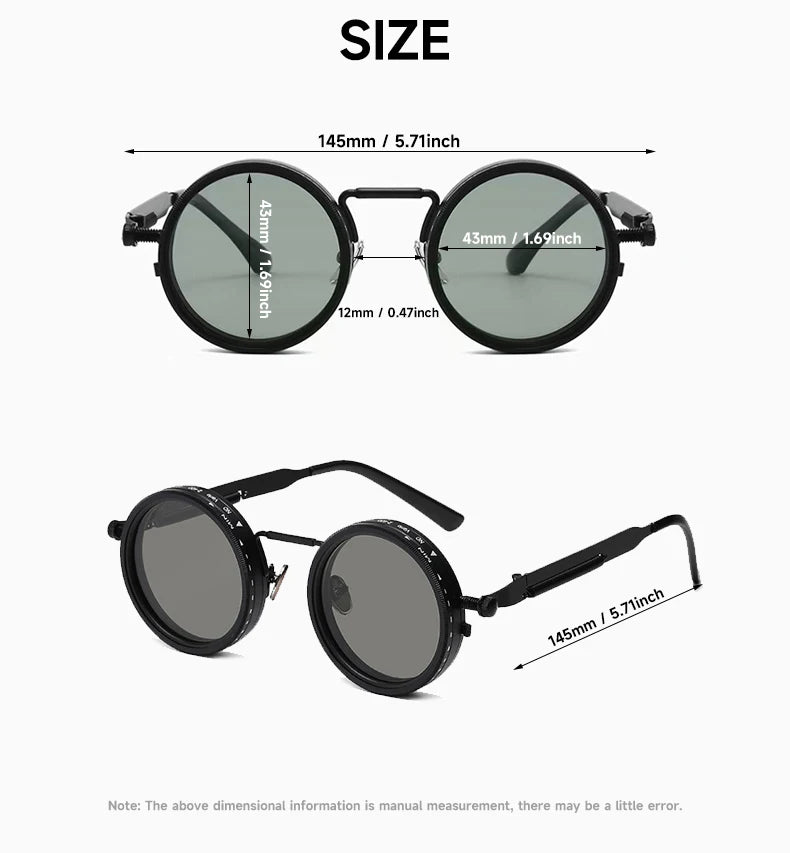 Polarized Sunglasses – UV400 Round Retro Punk Shades for Men & Women | Outdoor Sport Eyewear