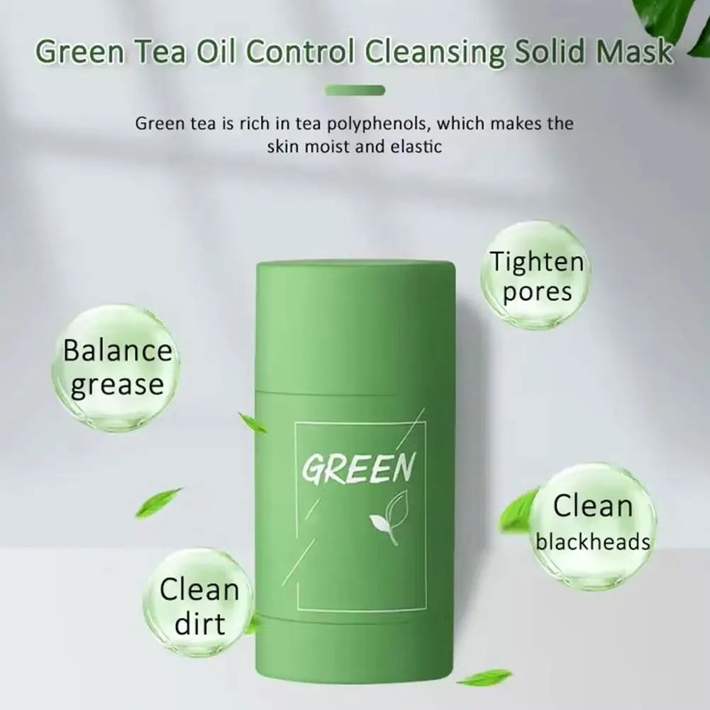 Green Tea Clay Mask Stick – Deep Pore Cleansing, Acne & Blackhead Control | Face Mask for All Skin Types