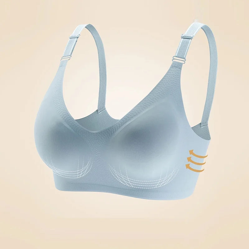 Women's Seamless Wireless Bra – Soft Deep V Gather Bra | Comfortable Everyday Lingerie