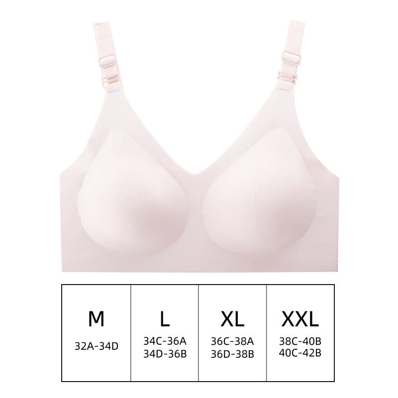 Women's Seamless Wireless Bra – Soft Deep V Gather Bra | Comfortable Everyday Lingerie