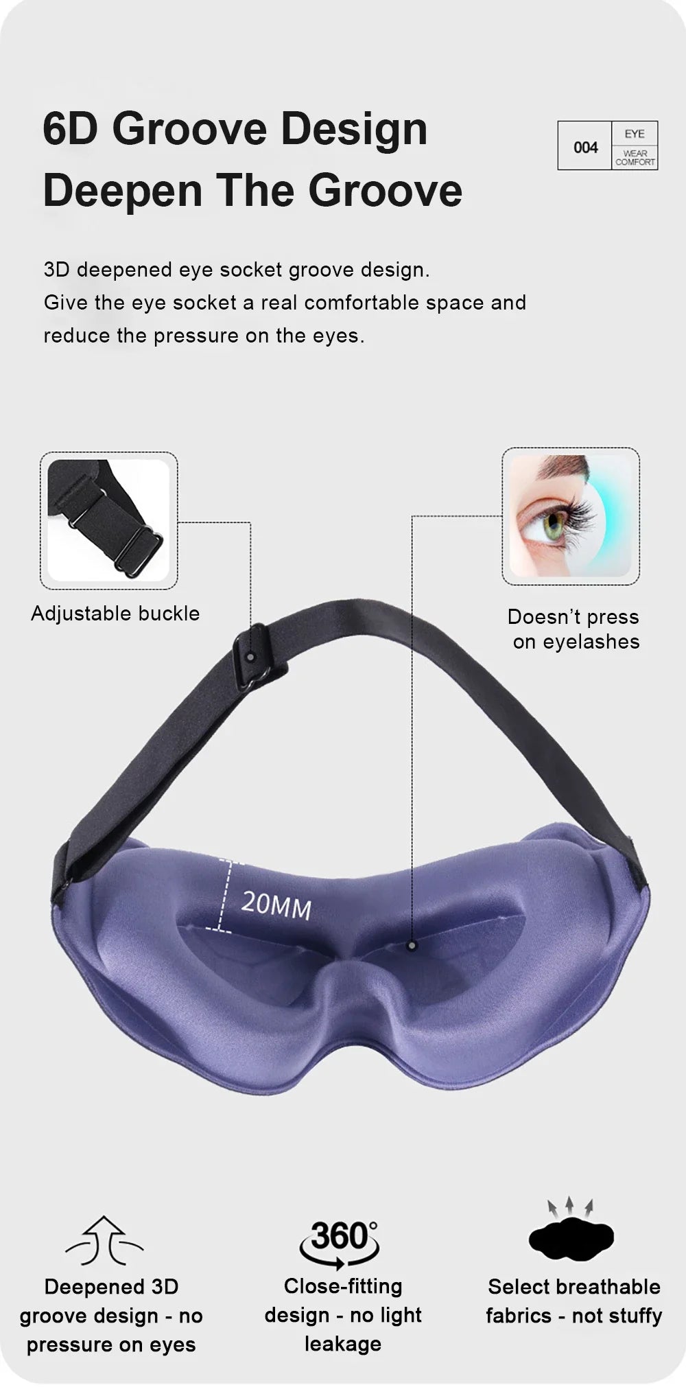 3D Sleep Mask – Contoured Eye Mask for Total Blackout & Deep Sleep