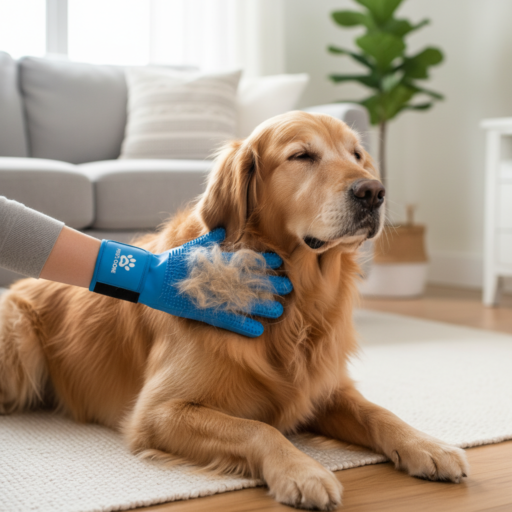 Pet hair remover glove
